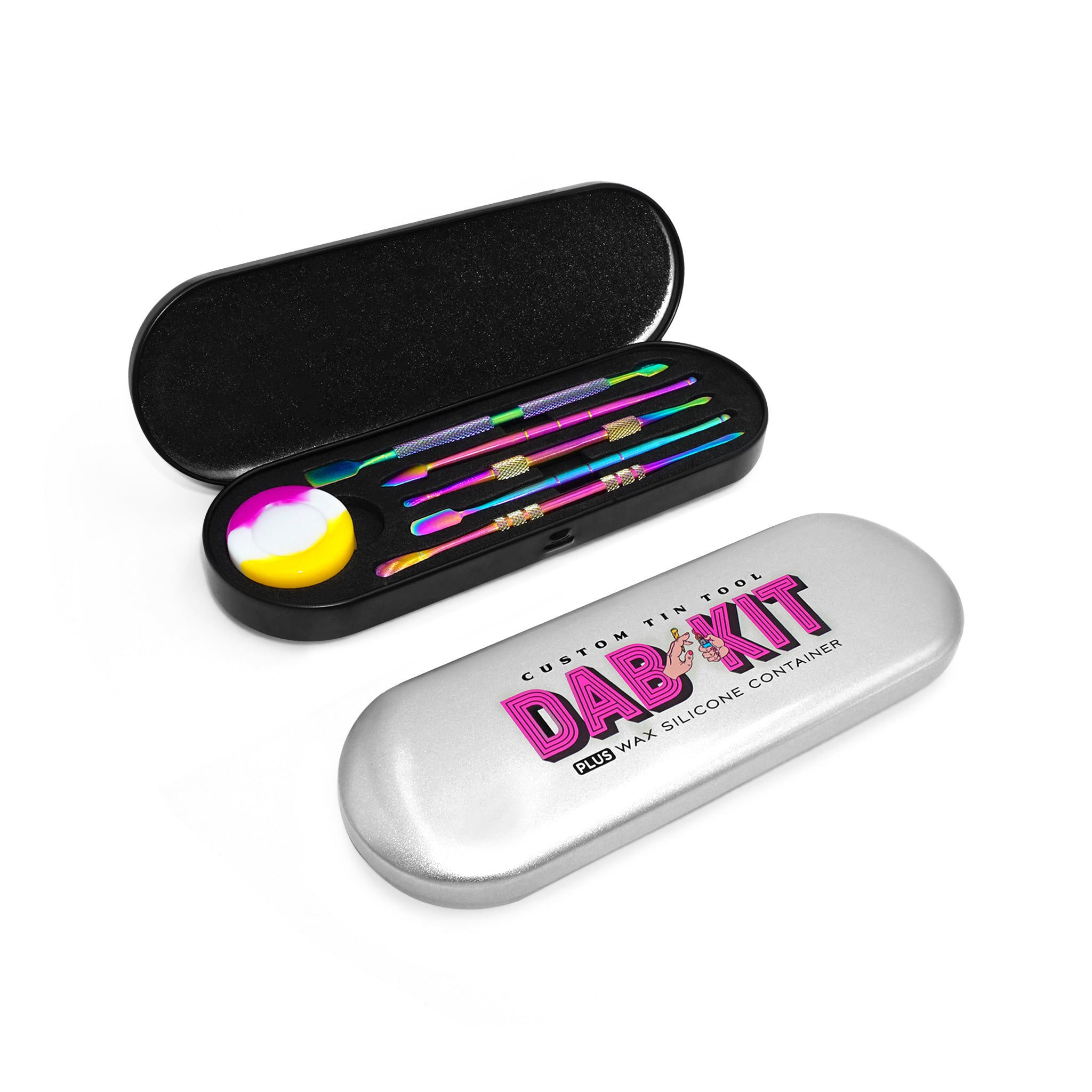 Dab Kit w/ Stainless Tool and Silicone Containers - Multiple Colors! –  Up-N-Smoke