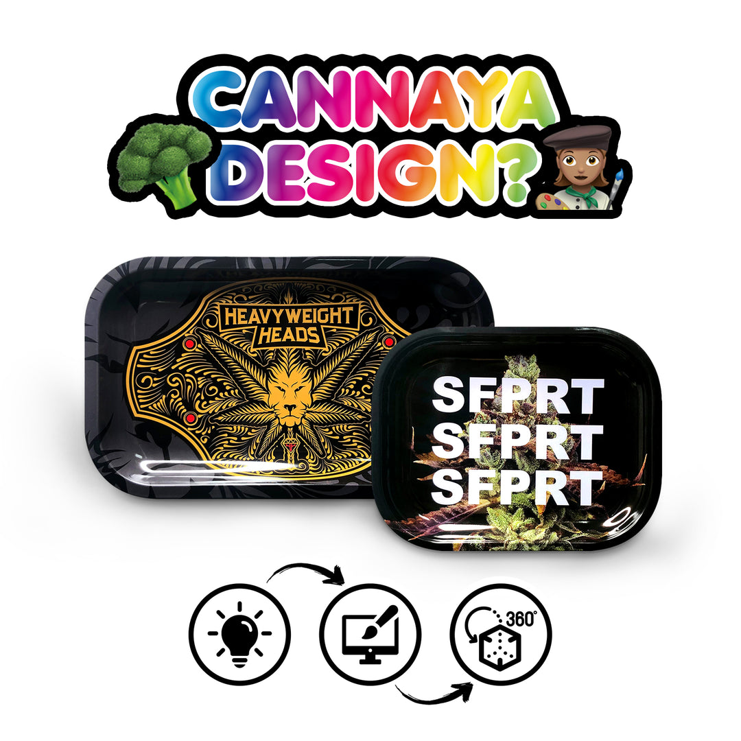 🥦 CANNAYA DESIGN? 👩‍🎨 - Custom Tin Rolling Tray - Small