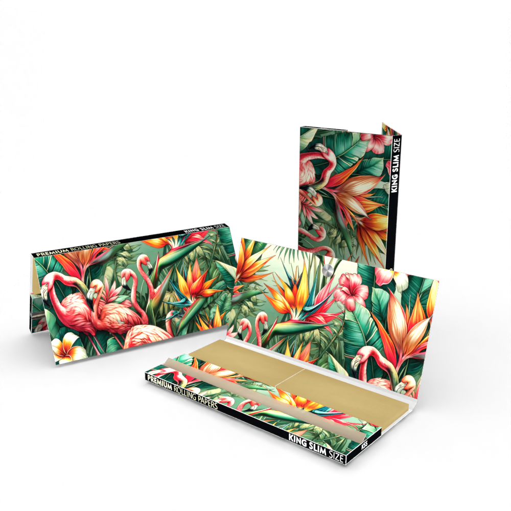 ROLLING PAPERS CRUTCHES MAGNETS - FLAMINGO HELICONIA