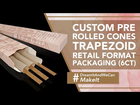 Custom Pre Rolled Cones Trapezoid Retail Format Packaging (6CT)